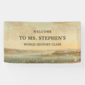 Schildergeschiedenis Leraar Klaslokaal Welkom Spandoek (Horizontaal)