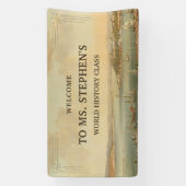 Schildergeschiedenis Leraar Klaslokaal Welkom Spandoek (Verticaal)