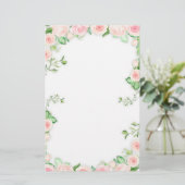 Schildergrens van roze zweet rozen briefpapier (Staand voorkant)