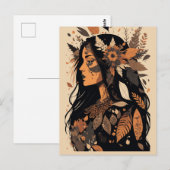 Schilderige Native American Woman Briefkaart (Voorkant / Achterkant)