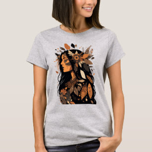 Schilderige Native American Woman T-shirt