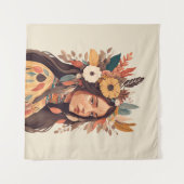 Schilderige Native American Woman Wandkleed (Voorkant (horizontaal))