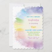 Schilderij 10e meisje verjaardag uitnodiging (Voorkant)