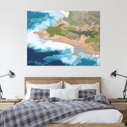 Schilderij aan de kust van Californië Canvas Afdruk (Insitu (Slaapkamer))