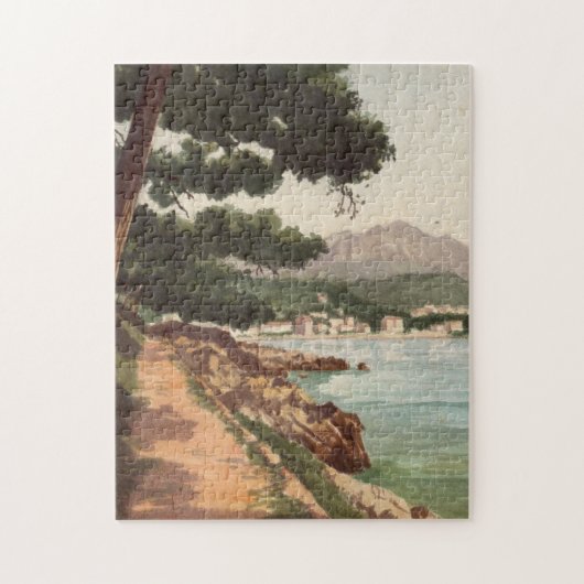  schilderij aan zee Menton, Frankrijk in de jaren  Legpuzzel (Verticaal)