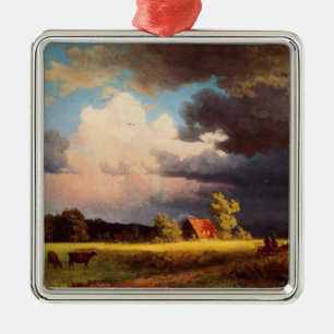 Schilderij Albert Bierstadt, Beiers landschap Metalen Ornament