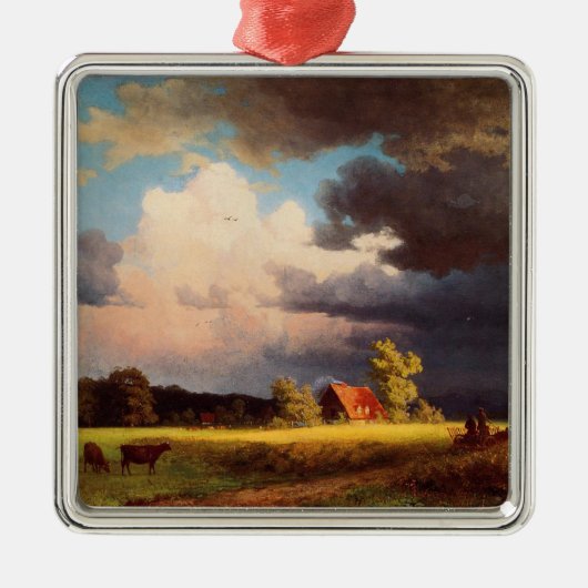 Schilderij Albert Bierstadt, Beiers landschap Metalen Ornament (Voorkant)