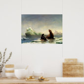 Schilderij Albert Bierstadt, zeehonden Poster (Keuken)