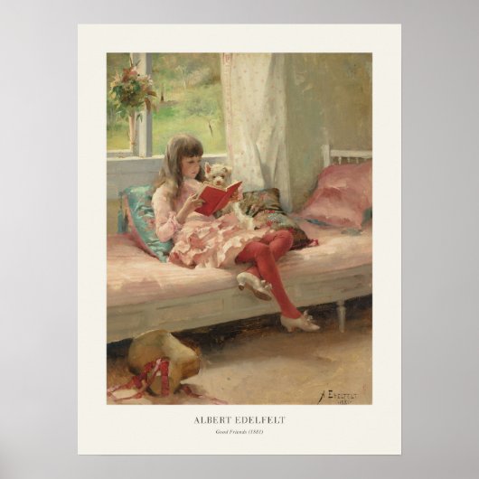 Schilderij Albert Edelfelt Goede Vrienden Poster (Voorkant)