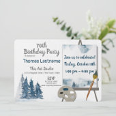 Schilderij Art Easel Verjaardagsfeest Kaart (Staand voorkant)