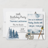 Schilderij Art Easel Verjaardagsfeest Kaart (Voorkant)