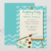 Schilderij Art Verjaardagsfeest Kaart (Voorkant / Achterkant)