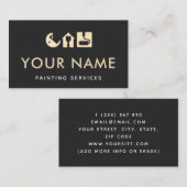 Schilderij Brush Paint Roller Drip Minimalist Zwar Visitekaartje (Voorkant / Achterkant)