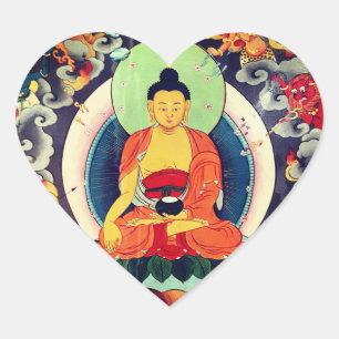 Schilderij Buddha Shakyamuni, Himalaya - Nepal Hart Sticker