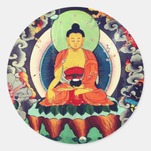 Schilderij Buddha Shakyamuni, Himalaya - Nepal Ronde Sticker