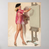 Schilderij Canvas 1960s Pin-Up Meisje Poster (Voorkant)