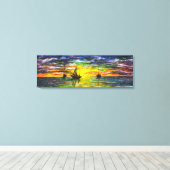 Schilderij Canvasprint Botens Bij Zonsondergang Canvas Afdruk (Insitu (Houten vloer))