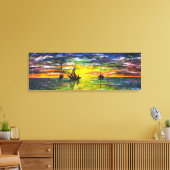 Schilderij Canvasprint Botens Bij Zonsondergang Canvas Afdruk (Insitu (Woonkamer))