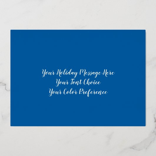 Schilderij Chanoeka Menorah Blauw Goud Folie Feestdagenkaart (Achterkant)