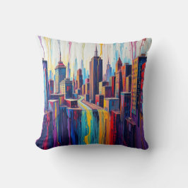 Schilderij City & Magic Wolf Pillow Kussen