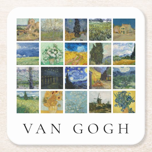 Schilderij Collage Vincent van Gogh Kartonnen Onderzetters (Voorkant)