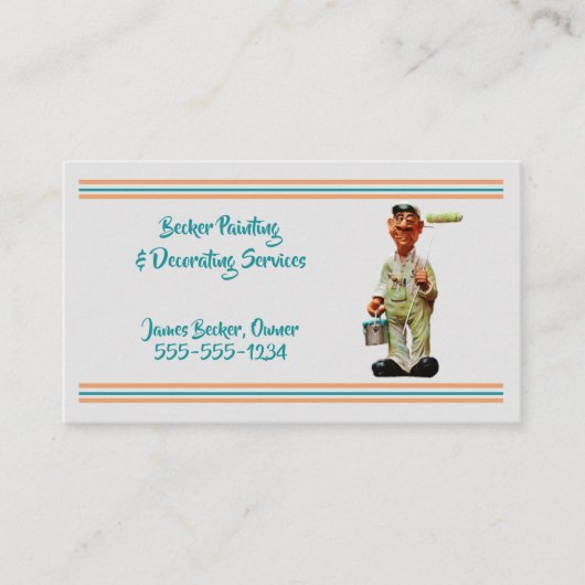 Schilderij Decorating Painter Visitekaartje (Voorkant)