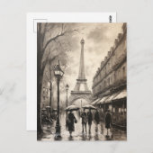  schilderij Eiffeltoren Paris Frankrijk Reizen Briefkaart (Voorkant / Achterkant)