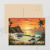  schilderij Hawaii Beach Tropical Paradise Briefkaart (Voorkant / Achterkant)