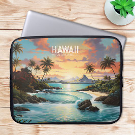  schilderij Hawaii Beach Tropical Paradise Laptop Sleeve