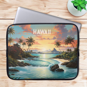  schilderij Hawaii Beach Tropical Paradise Laptop Sleeve