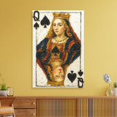 Schilderij in olieverf van de Schoppenvrouw Canvas Afdruk (Insitu (Woonkamer))