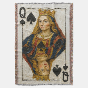 Schilderij in olieverf van de Schoppenvrouw Deken