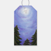 schilderij - kunst kerstster - schilderen - bos cadeaulabel (Voorkant)