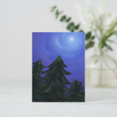 schilderij - kunst kerstster - schilderen - bos feestdagenkaart (Staand voorkant)