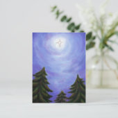 schilderij - kunst kerstster - schilderen - bos feestdagenkaart (Staand voorkant)