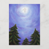 schilderij - kunst kerstster - schilderen - bos feestdagenkaart (Voorkant)
