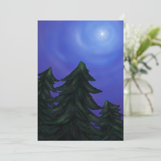 schilderij - kunst kerstster - schilderen - bos kaart (Staand voorkant)