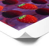 Schilderij met Aardbeien en Pruimen Poster (Hoek)