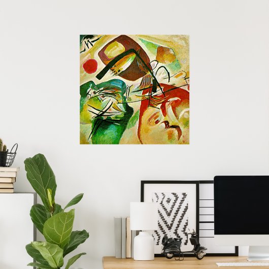 Schilderij met een zwarte boog poster (Thuiskantoor)