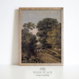 schilderij met gebogen liggend landschap poster