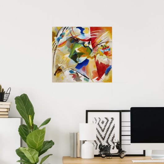 Schilderij met groen centrum van Wassily Kandinsky Poster (Thuiskantoor)