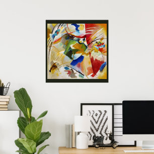 Schilderij met groen centrum van Wassily Kandinsky Poster