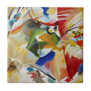 Schilderij met groen centrum van Wassily Kandinsky Tegeltje