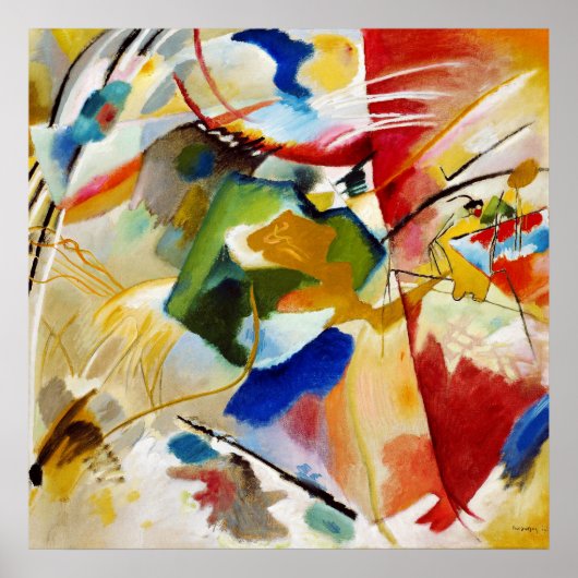 Schilderij met groen centrum, W. Kandinsky Abstrac Poster (Voorkant)