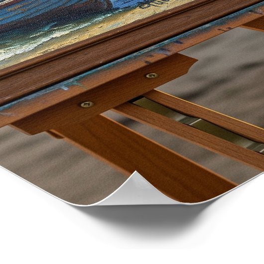 Schilderij met kleine boten poster (Hoek)