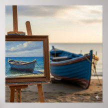 Schilderij met kleine boten