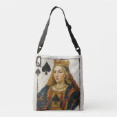 Schilderij met olieverf van de Schoppenvrouw Crossbody Tas (Achterkant)
