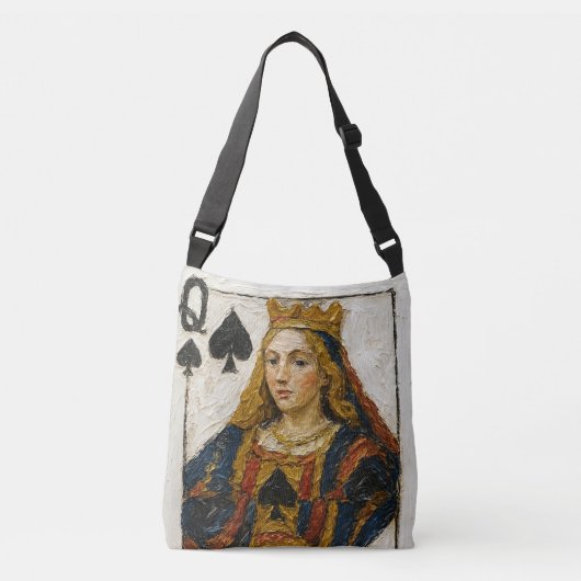 Schilderij met olieverf van de Schoppenvrouw Crossbody Tas (Voorkant)