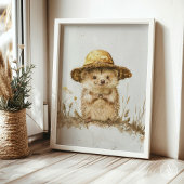 Schilderij met portret van een egel uit vroeger ti poster