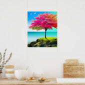 Schilderij met schoonheid en majesteit van een boo poster (Keuken)